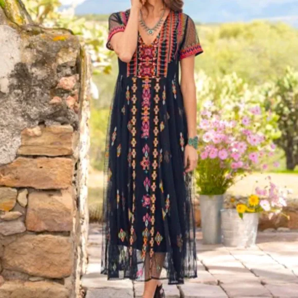 embroidered swiss dot maxi dress Valensole Swiss Dot Maxi Dress